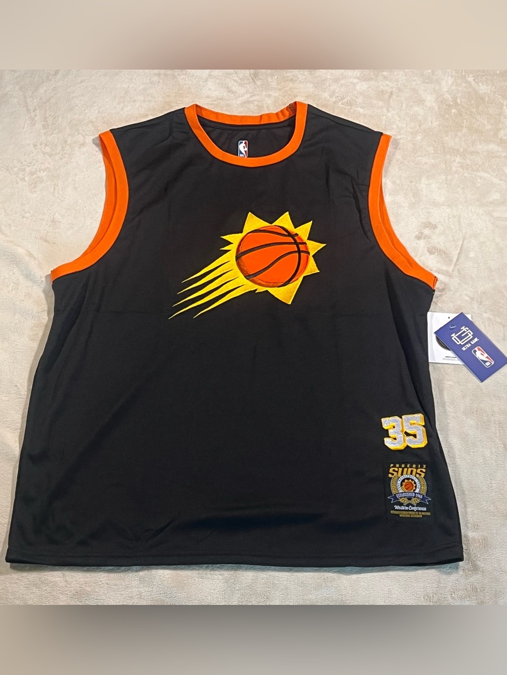 Phoenix Suns Black Orange Basketball Jersey - #35